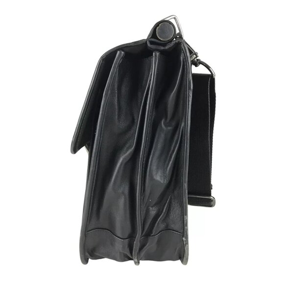 Wilsons Leather Unisex Black Leather Top Handle Briefcase Document Case Bag - Picture 3 of 12